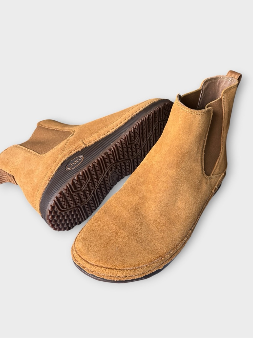 Chaco Caramel Brown Waterproof Suede Leather Wool Pull On Chelsea Boot Size 7